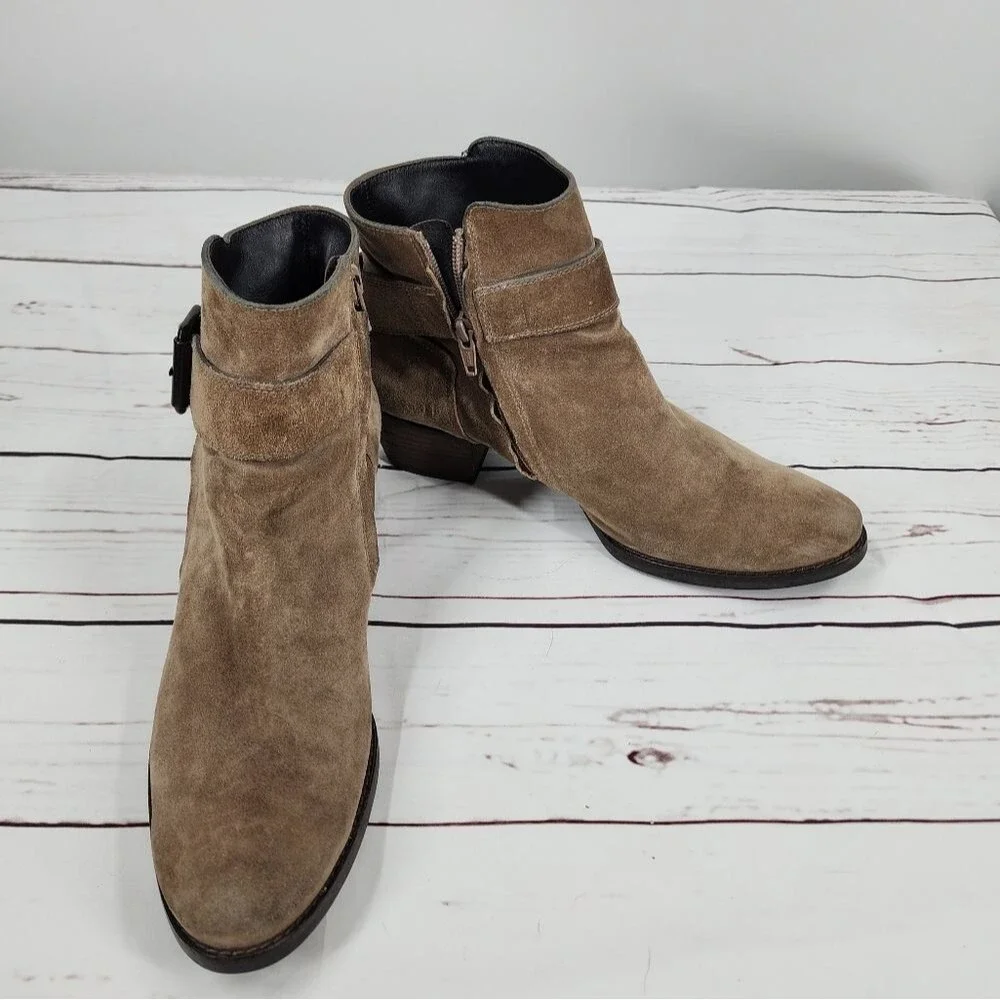 Paul Green Jano Moto Buckle Bootie Ankle Boots Antelope US 9 UK 6.5